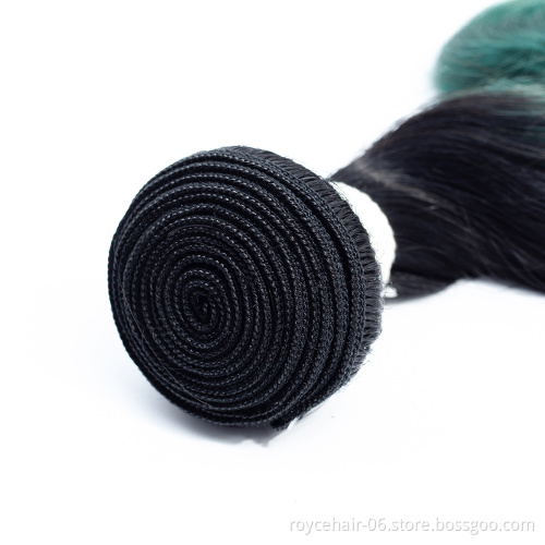 High quality  10A Mink Brazilian Virgin Hair Body Wave  Bundles Ombre Colors Human hair Body wave Curly bundles  1B Green